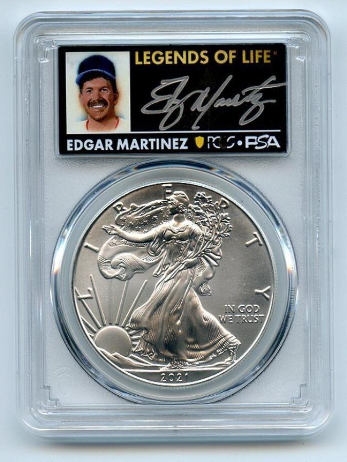 yɔi/iۏ؏tz AeB[NRC _RC [] 2021iPj$ 1ً}Vo[C[OPCGS MS70 FDOI Legends of Life Edgar Martinez 2021 (P) $1 Emergency Silver Eagle PCGS MS70 FDOI Legends of Life Edgar Martinez