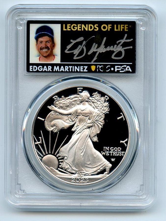 yɔi/iۏ؏tz AeB[NRC _RC [] 2023 W $ 1ؖVo[C[OPCGS PR70DCAM AR LEANDSS OF LIFE EDGAR MARTINEZ 2023 W $1 Proof Silver Eagle PCGS PR70DCAM AR Legends of Life Edgar Martinez