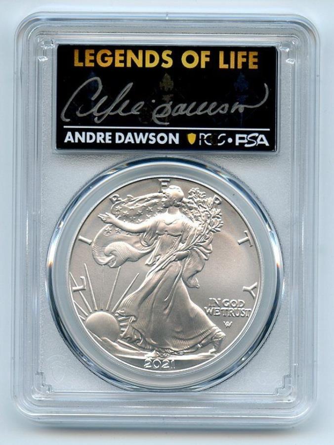 2021 $ 1シルバーイーグルT2ファーストプロダクションPCGS MS70 Legends of Life Andre Dawson 2021 $1 Silver Eagle T2 First Production PCGS MS70 Legends of Life Andre Dawson