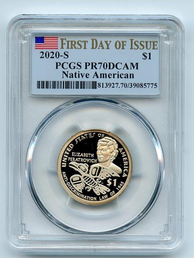 yɔi/iۏ؏tz AeB[NRC _RC [] 2020 S $ 1 SACAGAWEA DOLLAR PCGS PR70DCAMs 2020 S $1 Sacagawea Dollar PCGS PR70DCAM First Day of Issue