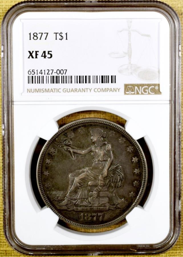 yɔi/iۏ؏tz AeB[NRC _RC [] 1877 NGC XF45fՃh 1877 NGC XF45 Trade Dollar