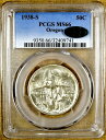  アンティークコイン モダンコイン  1938 -S PCGS MS66オレゴントレイル記念半ドル-CACステッカー 1938-S PCGS MS66 Oregon Trail Commemorative Half Dollar - CAC Stickered