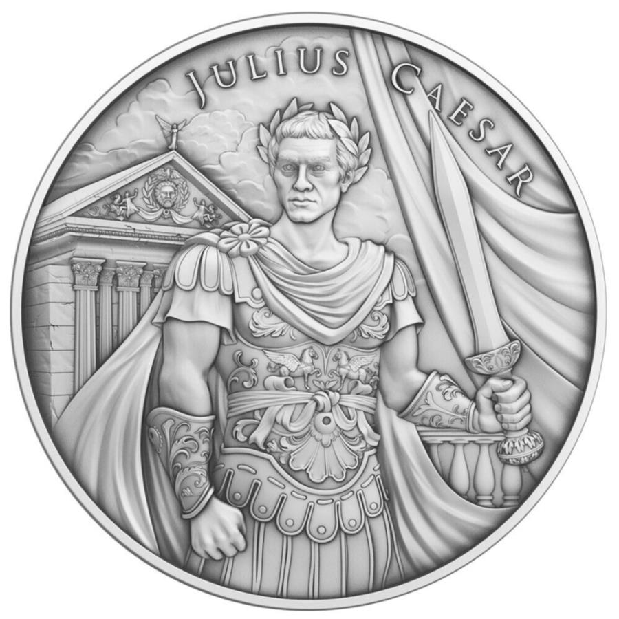  アンティークコイン モダンコイン  1トロイオズジュリアスシーザーデザイン.999ファインシルバーラウンド 1 Troy oz Julius Caesar Design .999 Fine Silver Round