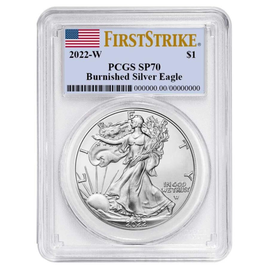 ڶ/ʼݾڽա ƥ 󥳥 [̵] 2022-W-WARNIDED $ 1 AMERICEN SILVER EAGLE PCGS SP70 FSե饰٥ 2022-W Burnished $1 American Silver Eagle PCGS SP70 FS Flag Label