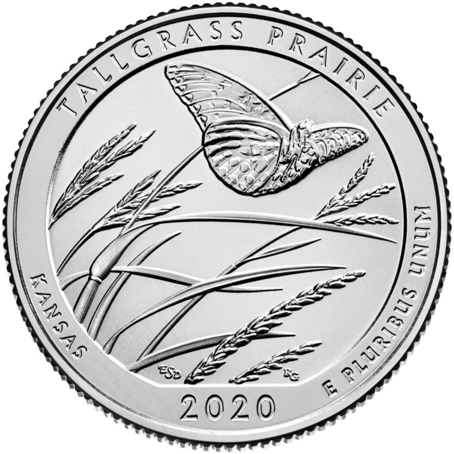 yɔi/iۏ؏tz AeB[NRC _RC [] 2020 PD Tallgrass Prairie Kansas ATBlʕč~gRC 2020 P&D Tallgrass Prairie Kansas ATB National Park Quarters U.S. Mint Coins