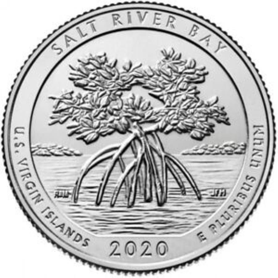 2020 Dソルトリバーベイ国立公園の四分の一（バージン諸島）米国ミントコイン 2020 D Salt River Bay National Park Quarters (Virgin Islands) U.S. Mint Coins