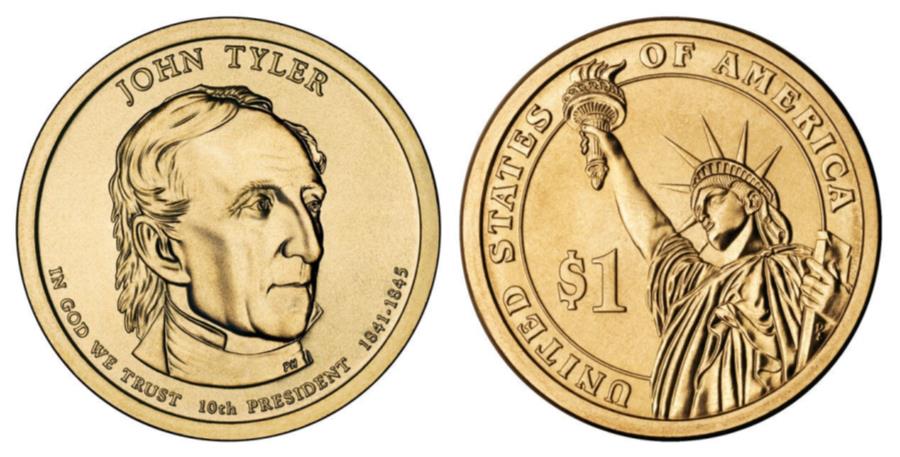 yɔi/iۏ؏tz AeB[NRC _RC [] 2009 PDW^C[哝1hRCč~g[}l[RC 2009 P&D John Tyler Presidential One Dollar Coins U.S. Mint Rolls Money Coins
