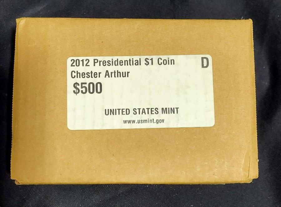 yɔi/iۏ؏tz AeB[NRC _RC [] 2012 D $ 500IWi{bNX`FX^[A[T[哝̃hč~g[ 2012 D $500 Original Box Chester Arthur Presidential Dollar U.S. Mint Rolls