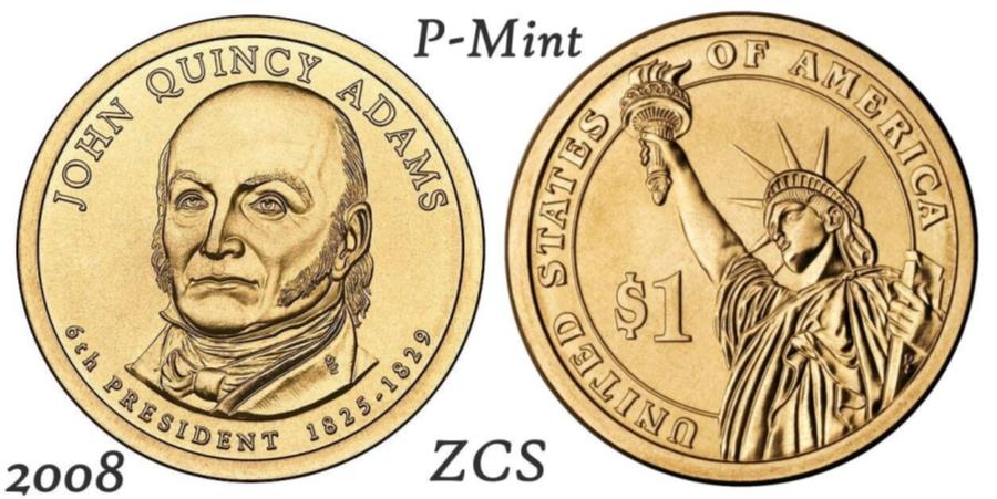 ڶ/ʼݾڽա ƥ 󥳥 [̵] 2008 P󥯥󥷡ॹ1ɥ륳ƹߥȥޥ͡ 2008 P John Quincy Adams Presidential One Dollar Coin U.S. Mint Money Coins