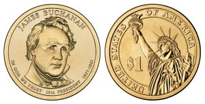 2010 dジェームズ・ブキャナン大統領1ドルコイン米国ミントマネーコインドル 2010 D James Buchanan Presidential One Dollar Coin U.S. Mint Money Coins Dollars
