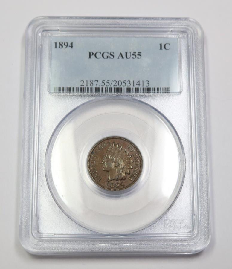 yɔi/iۏ؏tz AeB[NRC _RC [] 1894 P PCGS AU55 |CfBAwbhZgyj[-1C USRC38706A 1894 P PCGS AU55 | Indian Head Cent Penny - 1c US Coin #38706A