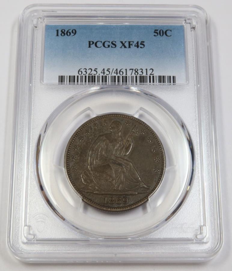 yɔi/iۏ؏tz AeB[NRC _RC [] 1869 P PCGS XF45 |Vo[̍oeBn[t_[-50C USRC41396A 1869 P PCGS XF45 | Silver Seated Liberty Half Dollar - 50c US Coin #41396A