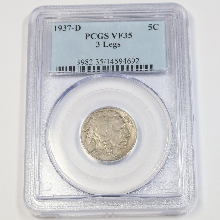ڶ/ʼݾڽա ƥ 󥳥 [̵] 1937 D PCGS VF35 3|Хåե˥å-5C US42971b 1937 D PCGS VF35 3 LEGS | Buffalo Nickel - 5c US Coin #42971B