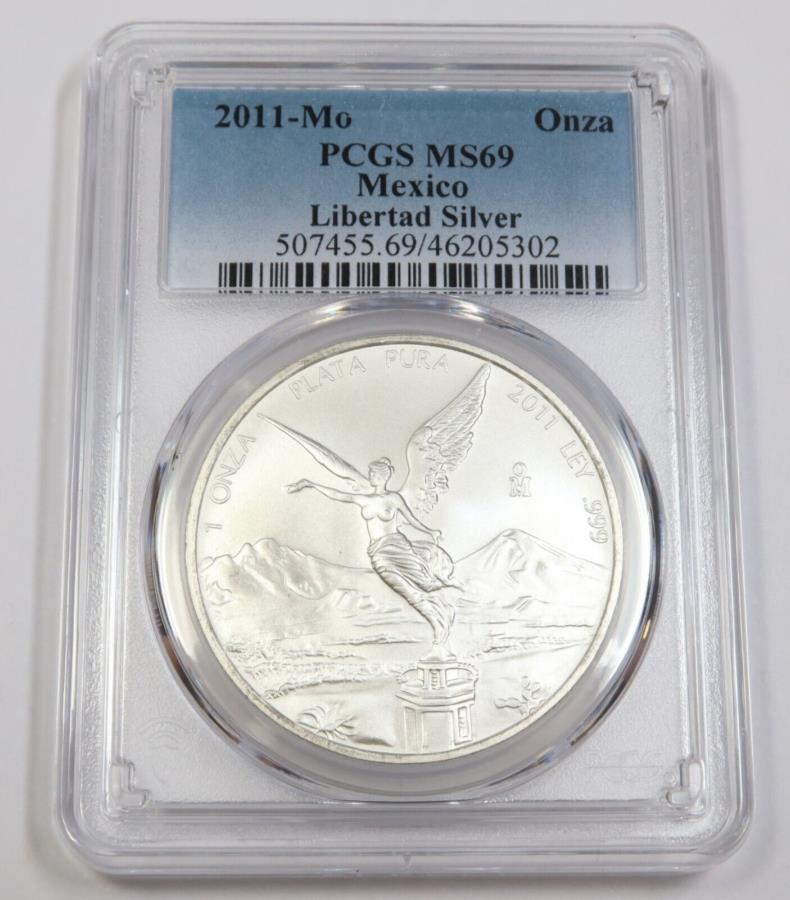 yɔi/iۏ؏tz AeB[NRC _RC [] 2011 MO PCGS MS69 |LVR-1IXVo[o^h-UNNZA COIN42436A 2011 Mo PCGS MS69 | MEXICO - 1 oz Silver Libertad - Un Onza Coin #42436A