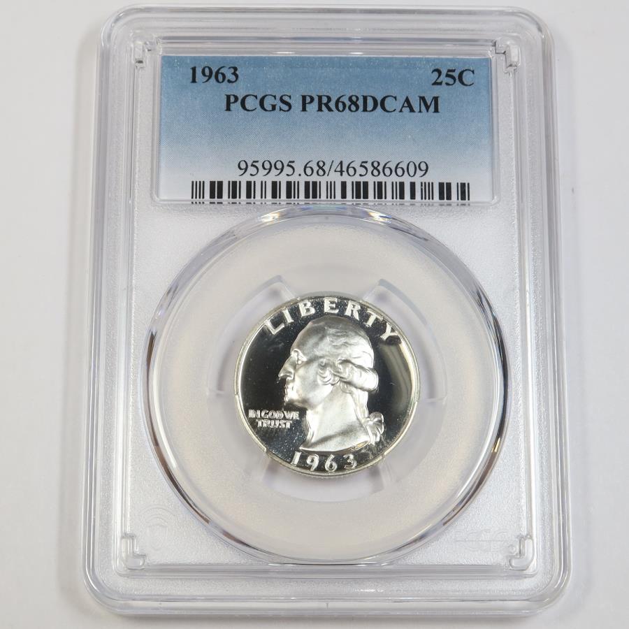 yɔi/iۏ؏tz AeB[NRC _RC [] 1963 P PCGS PR68 DCAM |Vo[ - VgNH[^[-25C USRC43066A 1963 P PCGS PR68 DCAM | SILVER - Washington Quarter - 25c US Coin #43066A