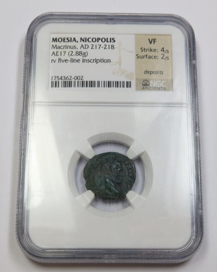 ڶ/ʼݾڽա ƥ 󥳥 [̵] 217-218 AD NGC ANCIENTS VF | MoesiaNicopolis -Macrinus Coin40068b 217-218 AD NGC ANCIENTS VF | MOESIA, NICOPOLIS - Macrinus Coin #40068B