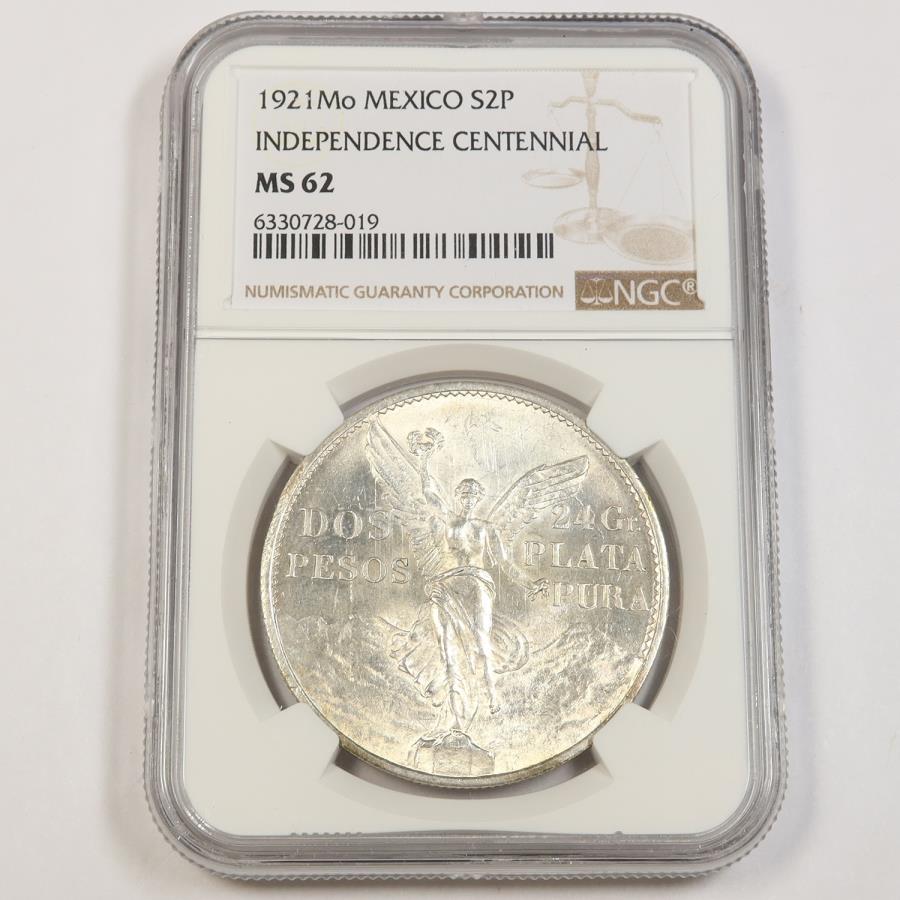 yɔi/iۏ؏tz AeB[NRC _RC [] 1921Nmo ngc ms62 |LVRVo[CfByfXZejA2hXy\RC43097A 1921 Mo NGC MS62 | MEXICO Silver Independence Centennial 2 Dos Peso Coin #43097A