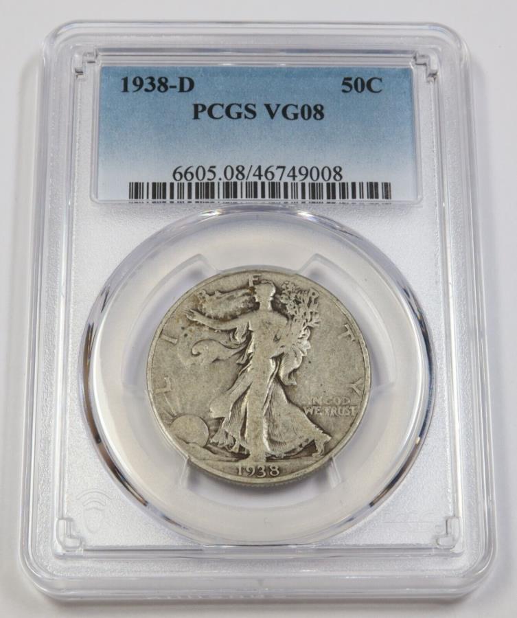 ڶ/ʼݾڽա ƥ 󥳥 [̵] 1938 D PCGS VG8 |С󥰥Хƥϡե顼-50C US42190A 1938 D PCGS VG8 | Silver Walking Liberty Half Dollar - 50c US Coin #42190A
