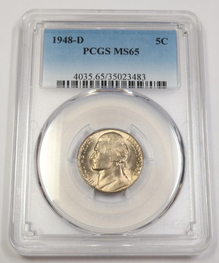 yɔi/iۏ؏tz AeB[NRC _RC [] 1948 D PCGS MS65 |WFt@[\jbP-US 5CRC40975A 1948 D PCGS MS65 | Jefferson Nickel - US 5c Coin #40975A