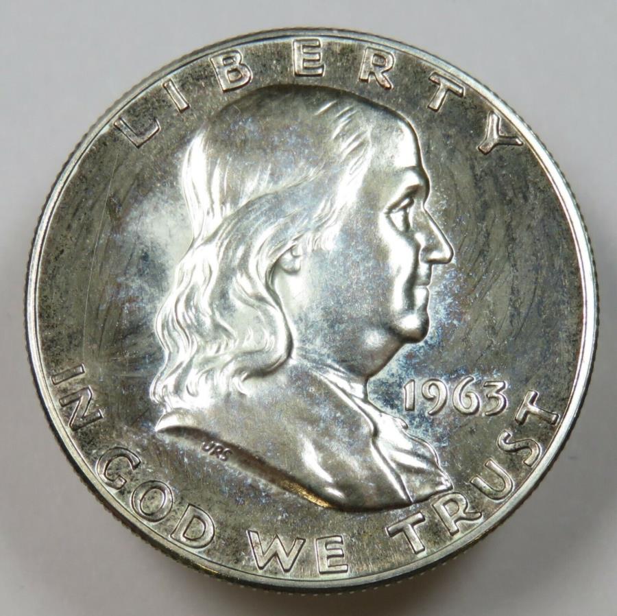 yɔi/iۏ؏tz AeB[NRC _RC [] 1963N̏ؖF̃g[tNn[t_[50C USRCACe31526 1963 PROOF Silver Toned Franklin Half Dollar 50c US Coin Item #31526