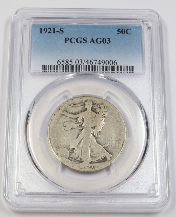 yɔi/iۏ؏tz AeB[NRC _RC [] 1921 S PCGS AG3 |Vo[EH[LOoeBn[t_[-50C USRC41922a 1921 S PCGS AG3 | Silver Walking Liberty Half Dollar - 50c US Coin #41922A