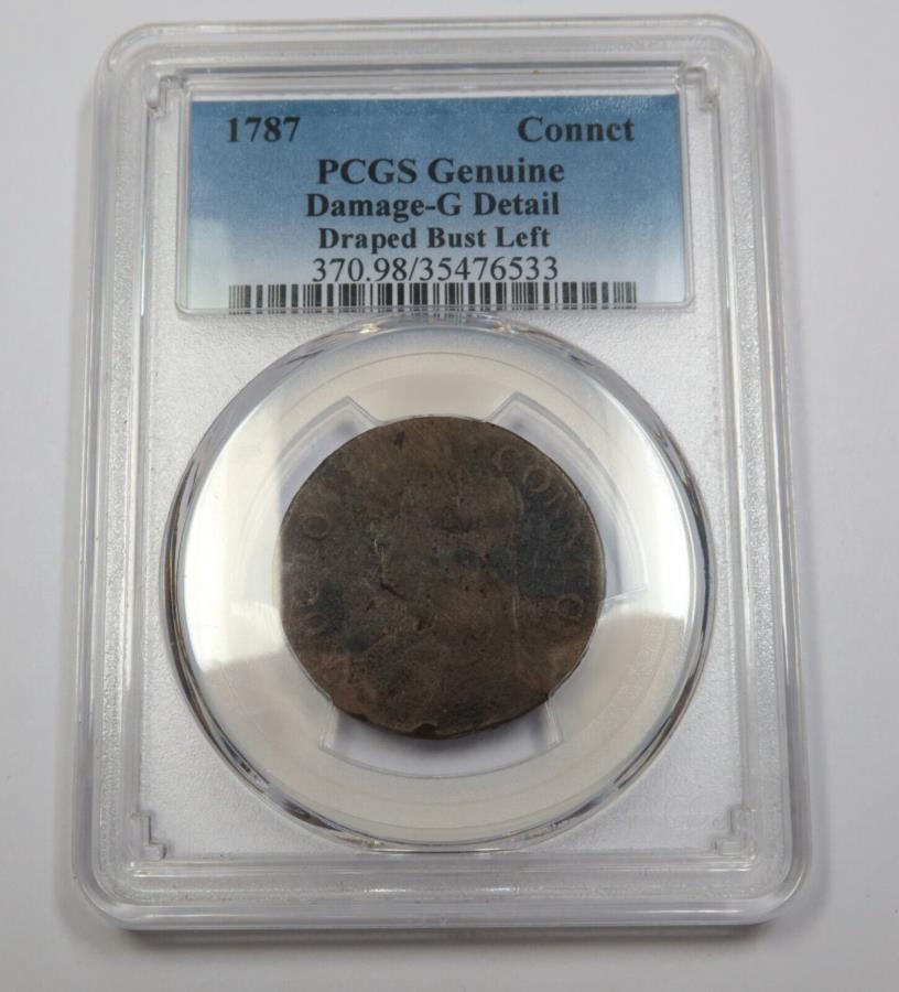 yɔi/iۏ؏tz AeB[NRC _RC [] 1787 PCGS Gڍ|Rl`Jbg - h[vꂽoXgZgRC40220A 1787 PCGS G Detail | CONNECTICUT - Draped Bust Left Copper Cent Coin #40220A
