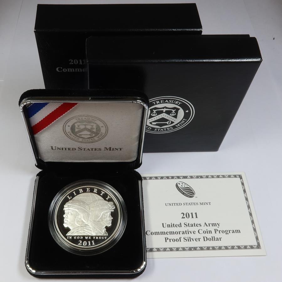 yɔi/iۏ؏tz AeB[NRC _RC [] 2011N̏ؖVo[|čRLOhZbg43411Q 2011 PROOF SILVER | United States Army Commemorative Dollar Set #43411Q