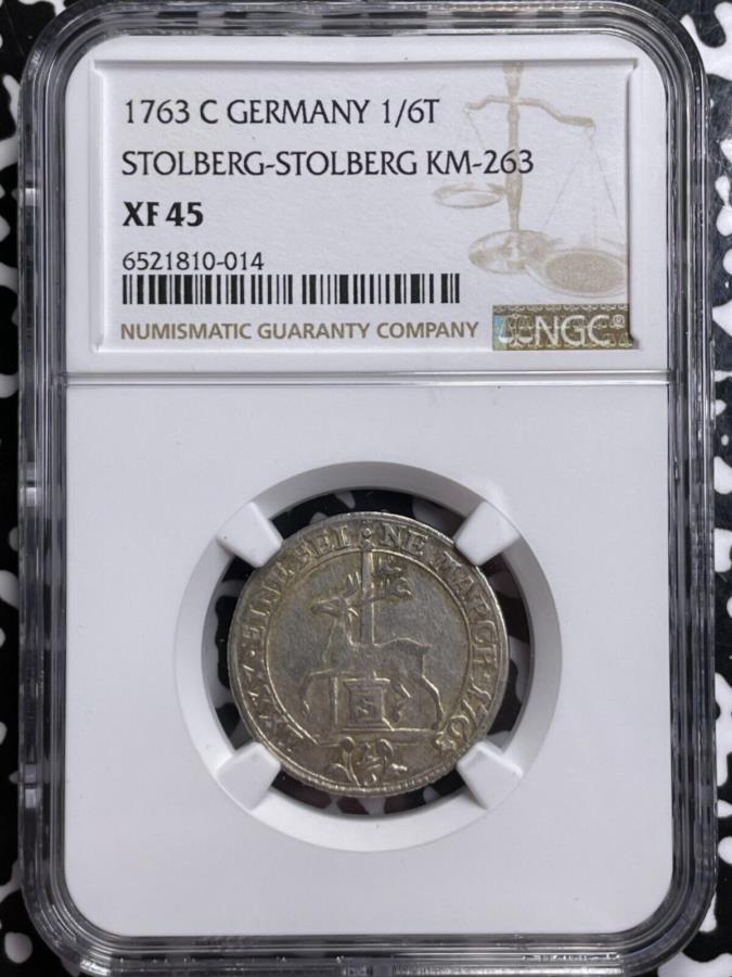 yɔi/iۏ؏tz AeB[NRC _RC [] 1763-ChCcStolberg-Stolberg 1/6 Thaler NGC XF45 LOTG4768 SILVERI KM263 1763-C Germany Stolberg-Stolberg 1/6 Thaler NGC XF45 Lot#G4768 Silver! KM#263