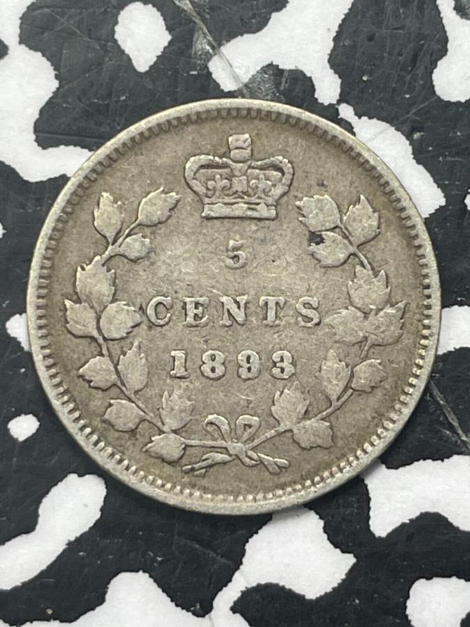 yɔi/iۏ؏tz AeB[NRC _RC [] 1893Ji_5ZgbgV6177Vo[I 1893 Canada 5 Cents Lot#V6177 Silver!