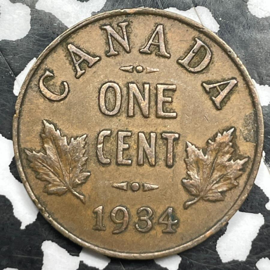 yɔi/iۏ؏tz AeB[NRC _RC [] 1934 Canada Small Centi10p\ji1RĈ݁j 1934 Canada Small Cent (10 Available) (1 Coin Only)