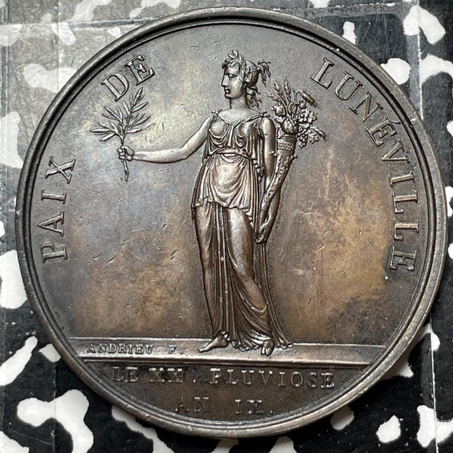 ڶ/ʼݾڽա ƥ 󥳥 [̵] IX1802˥ե󥹥ʥݥ쥪ʿ¤Luneville Medal LotJM5551 42mm AN IX (1802) France Napoleon Peace At Luneville Medal Lot#JM5551 42mm