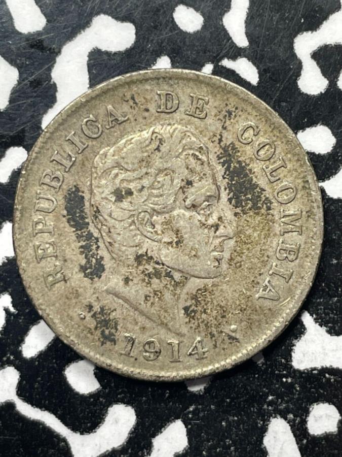 yɔi/iۏ؏tz AeB[NRC _RC [] 1914RrA20Z^{XbgV9770Vo[I 1914 Colombia 20 Centavos Lot#V9770 Silver!