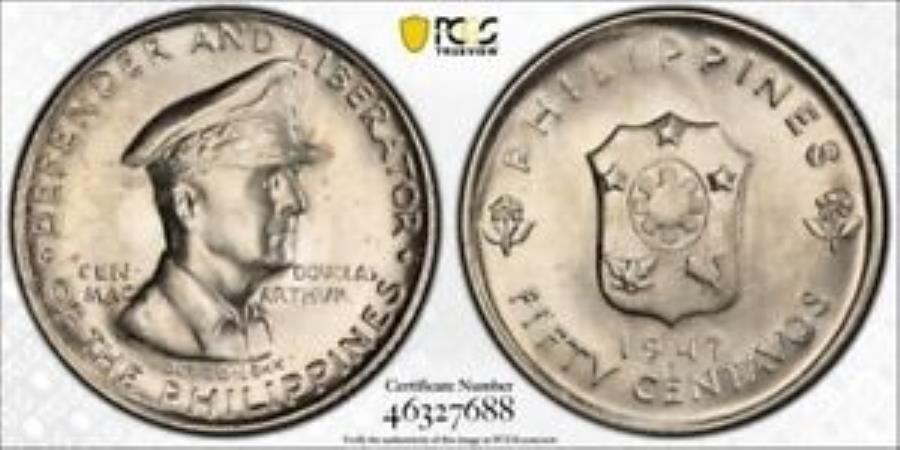ڶ/ʼݾڽա ƥ 󥳥 [̵] 1947-Sեԥ50 Centavos PCGS MS64 LOTG4627 SILVERUNCޥå 1947-S Philippines 50 Centavos PCGS MS64 Lot#G4627 Silver! Choice UNC! MacArthur