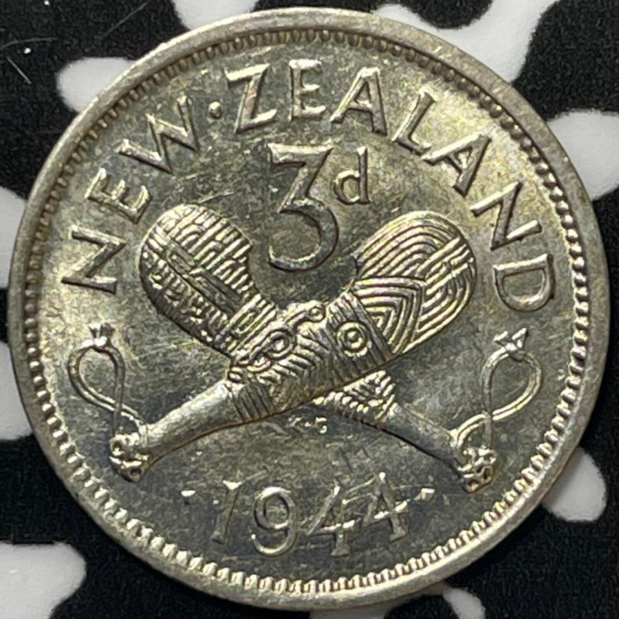 1944˥塼3ڥ3ڥ󥹥åȡM6651С顪 1944 New Zealand 3 Pence Thr...