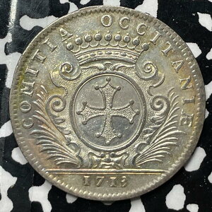 1713 France Louis XIV「Comitia Occitaniae」ジェトンロット#JM5228シルバー!ニース! 1713 France Louis XIV "Comitia Occitaniae" Jeton Lot#JM5228 Silver! Nice!