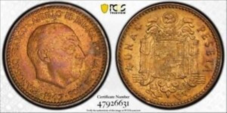 ڶ/ʼݾڽա ƥ 󥳥 [̵] 19471953˥ڥ1ڥPCGS MS63åȡG5107祤UNC 1947 (1953) Spain 1 Peseta PCGS MS63 Lot#G5107 Choice UNC!