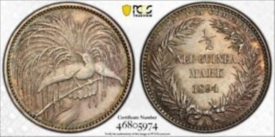 1894-AɥĤΥ˥塼˥1/2ޡPCGS MS62åȡG4838СѥĻ 1894-A German New...