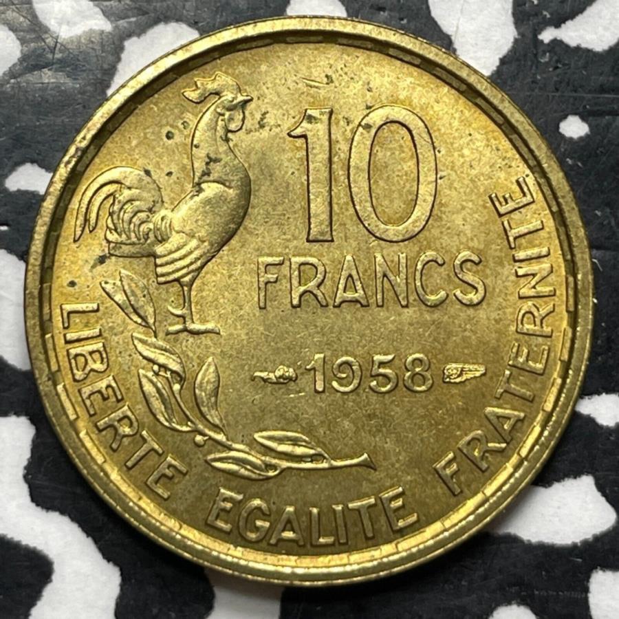 yɔi/iۏ؏tz AeB[NRC _RC [] 1958NtX10tbgM1137nCO[hII 1958 France 10 Francs Lot#M1137 High Grade! Beautiful!