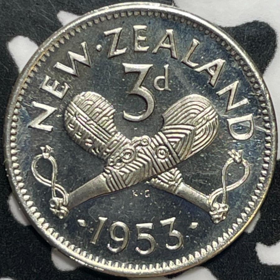 1953˥塼3ڥ3ڥ󥹥åȡM7240ڵ 1953 New Zealand 3 Pence Threepence L...