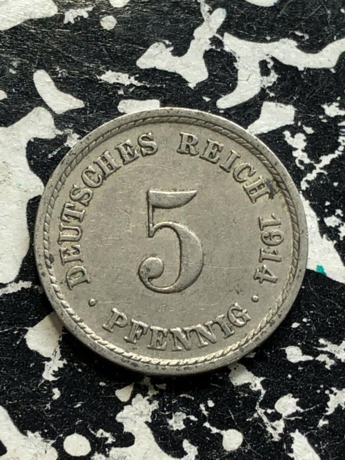  アンティークコイン モダンコイン  1914-Aドイツ5 pfennig（多くの利用可能）が流通しました（1コインのみ） 1914-A Germany 5 Pfennig (Many Available) Circulated (1 Coin Only)