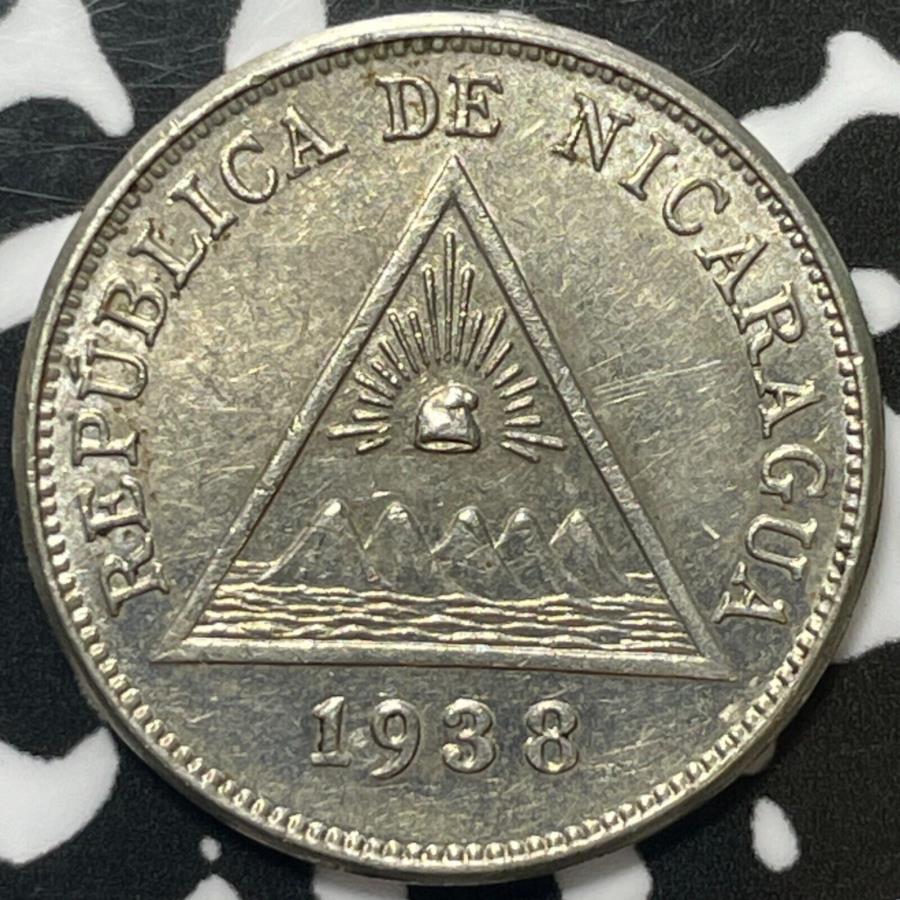  アンティークコイン モダンコイン  1938 Nicaragua 5 Centavos Lot＃M6674 NICE！ 1938 Nicaragua 5 Centavos Lot#M6674 Nice!