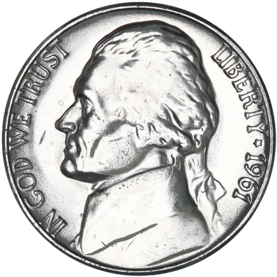 yɔi/iۏ؏tz AeB[NRC _RC [] 1961iPjJefferson Nickel Bu US Coin 1961 (P) Jefferson Nickel BU US Coin