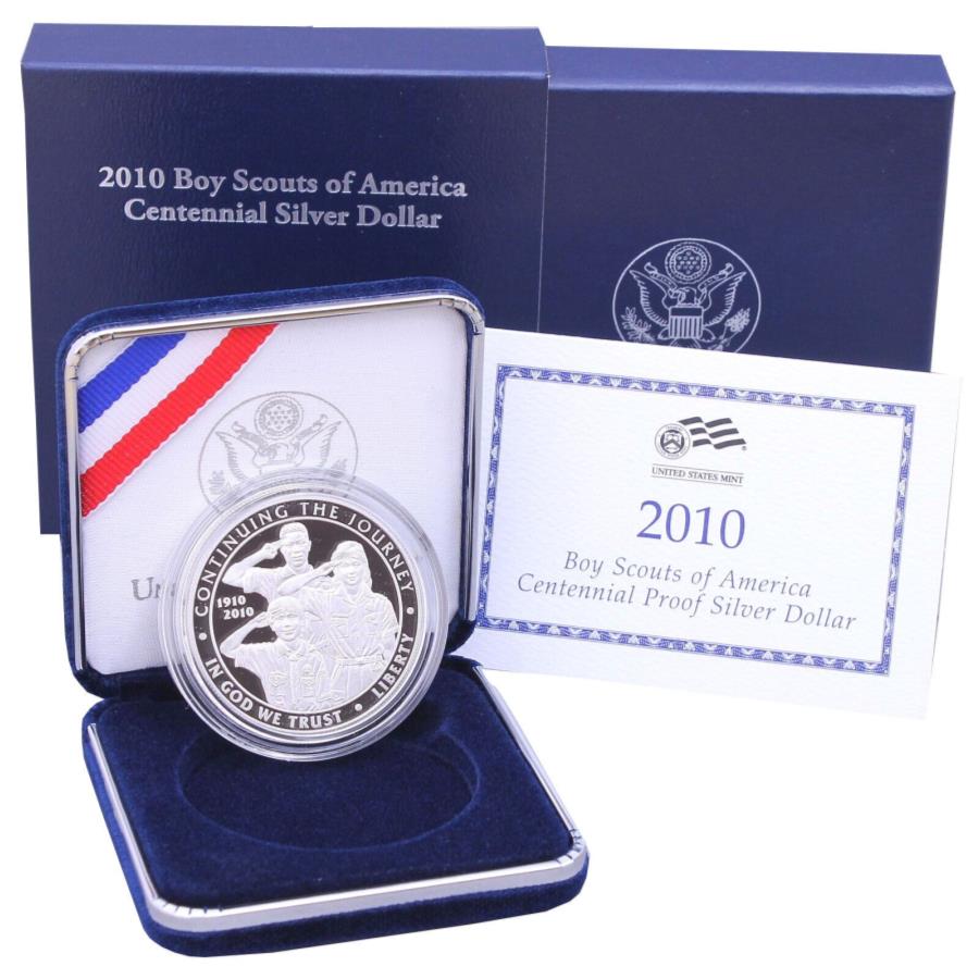 yɔi/iۏ؏tz AeB[NRC _RC [] 2010 P{[CXJEgIuAJ̏؋LO90Vo[_[OGP USRC 2010 P Boy Scouts of America Proof Commemorative 90% Silver Dollar OGP US Coin