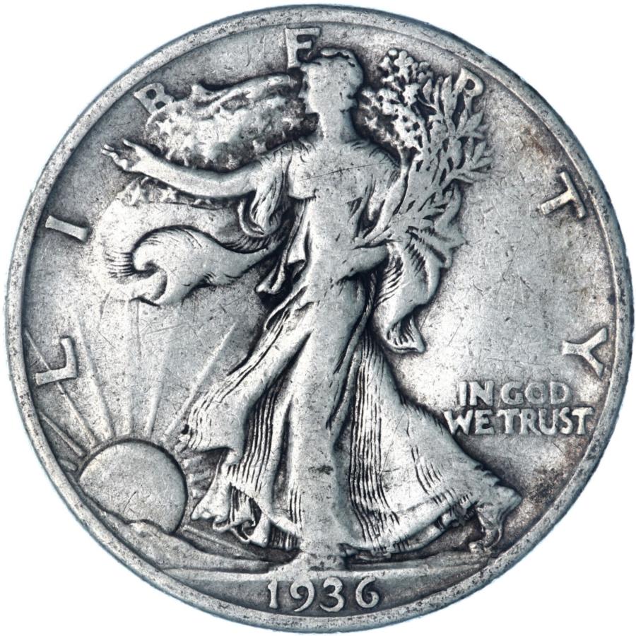 ڶ/ʼݾڽա ƥ 󥳥 [̵] 1936p˥󥰥Хƥϡե顼90󥷥Сեfn̿Y189򻲾 1936 (P) Walking Liberty Half Dollar 90% Silver Fine FN See Pics Y189