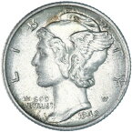 【極美品/品質保証書付】 アンティークコイン モダンコイン [送料無料] 1942年の水銀ダイム90％シルバーカバーアキュアリングアウ 1942 S Mercury Dime 90% Silver About Uncirculated AU See Pics A975