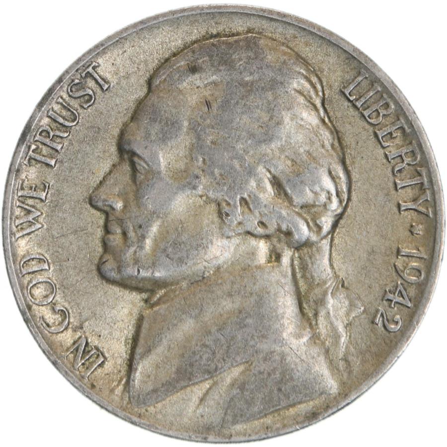 ڶ/ʼݾڽա ƥ 󥳥 [̵] 1942 Pե35󥷥С˥å륿2ȥեXF 1942 P Jefferson 35% Silver War Nickel Type 2 Extra Fine XF