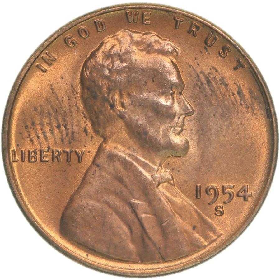 yɔi/iۏ؏tz AeB[NRC _RC [] 1954ÑJ[Zgzyj[čRC 1954 S Lincoln Wheat Cent Uncirculated Penny US Coin