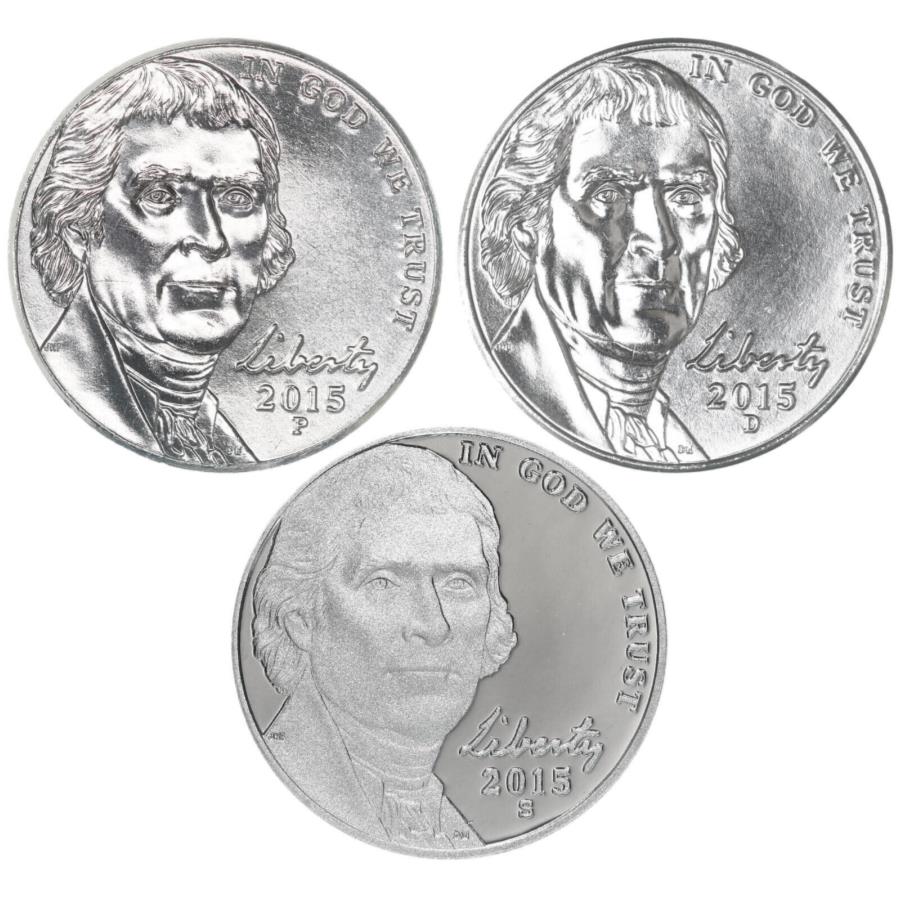 yɔi/iۏ؏tz AeB[NRC _RC [] 2015 P D S Jefferson Nickel Year Set ProofBu Us 3 Coin Lot 2015 P D S Jefferson Nickel Year Set Proof & BU US 3 Coin Lot