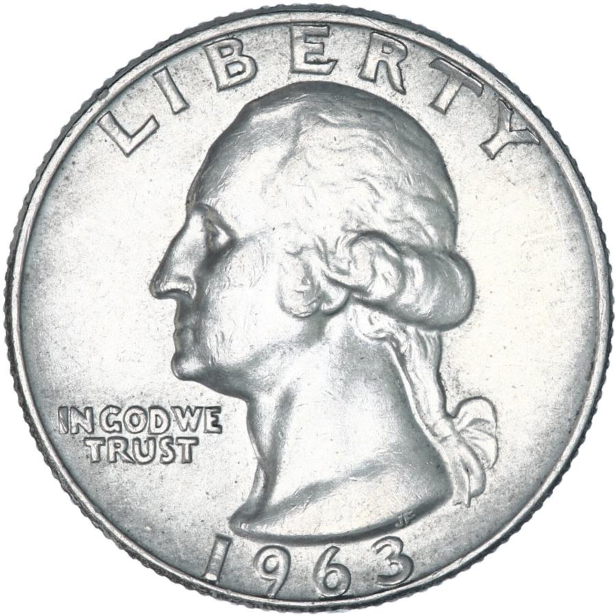  アンティークコイン モダンコイン  1963 dワシントン四半期90％シルバーアンカル化されていないau 1963 D Washington Quarter 90% Silver About Uncirculated AU