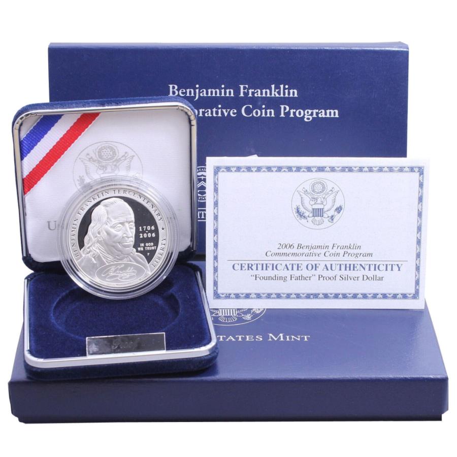 ڶ/ʼݾڽա ƥ 󥳥 [̵] 2006 P٥󥸥ߥ󡦥ե󥯥Ωξڵ򥳥90󥷥С顼OGP 2006 P Benjamin Franklin Founding Father Proof Commem 90% Silver Dollar OGP